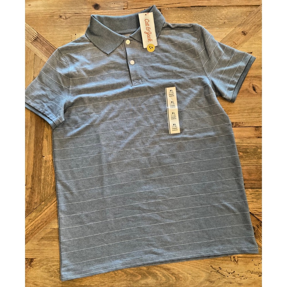 Cat & Jack Boys Striped Polo Shirt XL 14 New